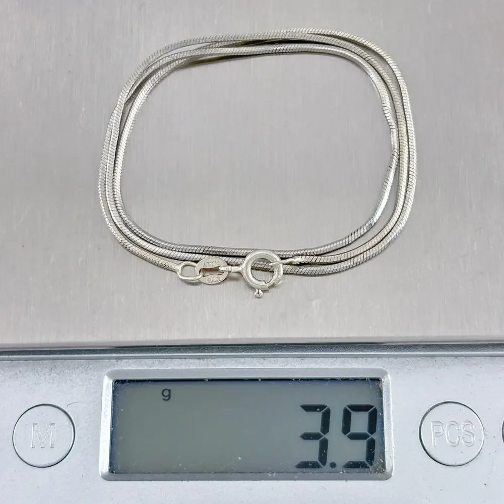 Vintage Italy Sterling Silver 925 Snake Chain Necklace 16
